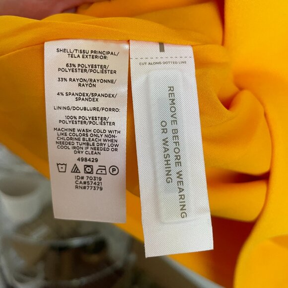 Ann Taylor | Gold Yellow Doubleweave Square Neck Sleeveless Sheath Dress 12 NWT - Picture 6 of 6